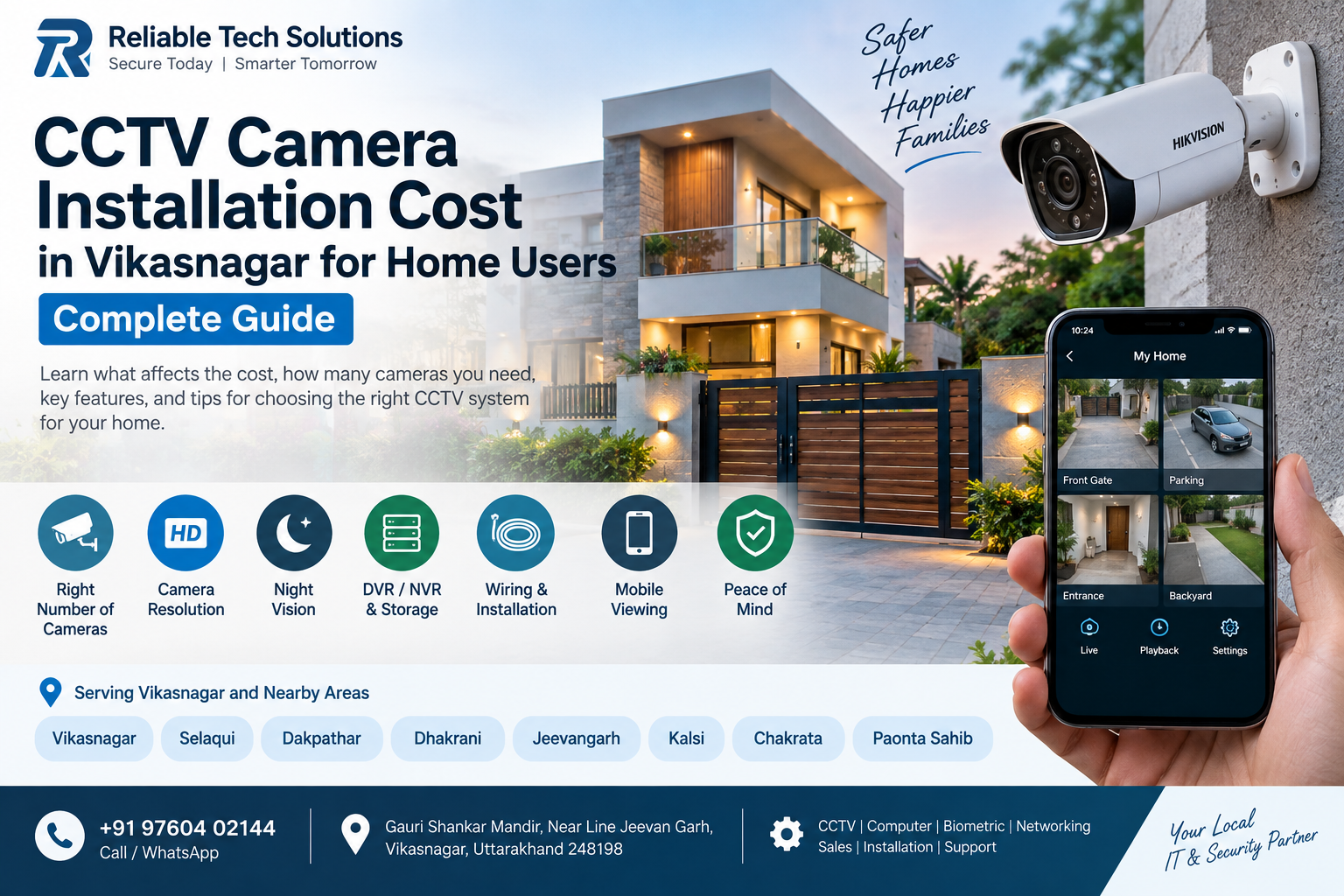CCTV camera installation cost guide for home users in Vikasnagar and nearby areas