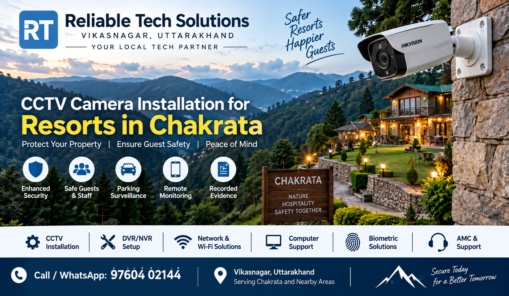 Professional CCTV camera setup and security surveillance service near Vikasnagar